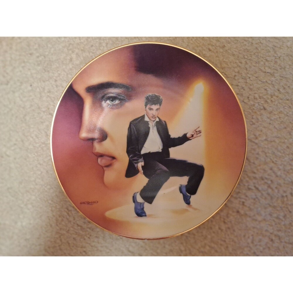 1992 Elvis Presley "Blue Suede Shoes" Delphi Collection Plate By Nate Giorgio